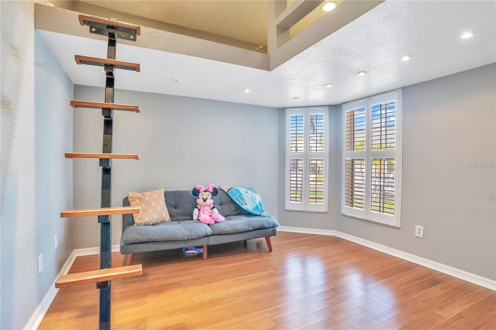 bedroom 2 - with the loft as a separate sleep/play area