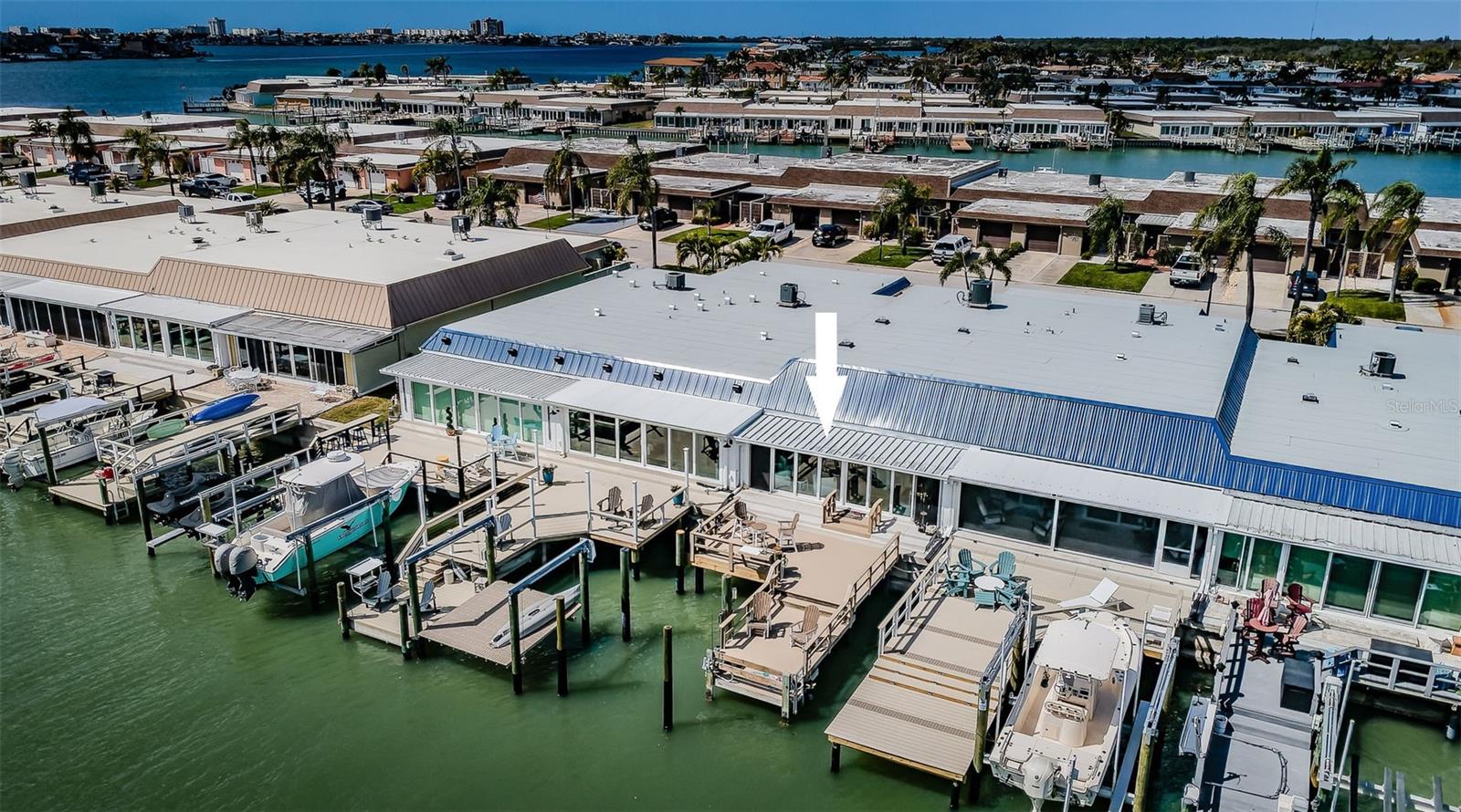 Aerial view of villa from the back