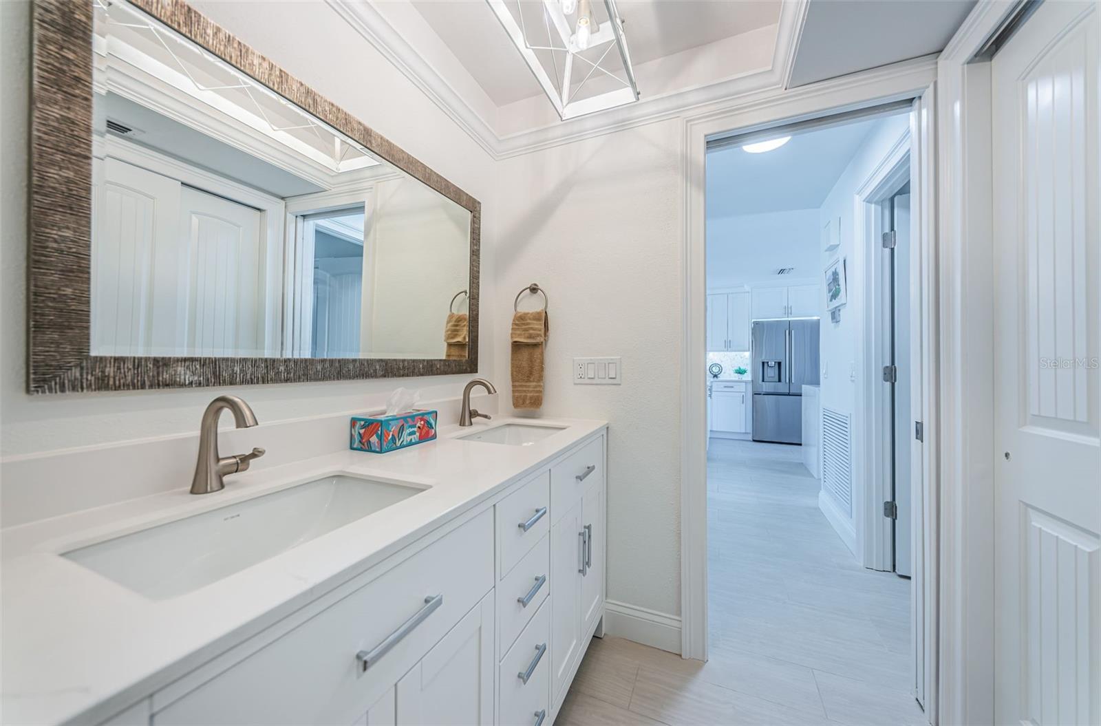 2nd bath, double vanities