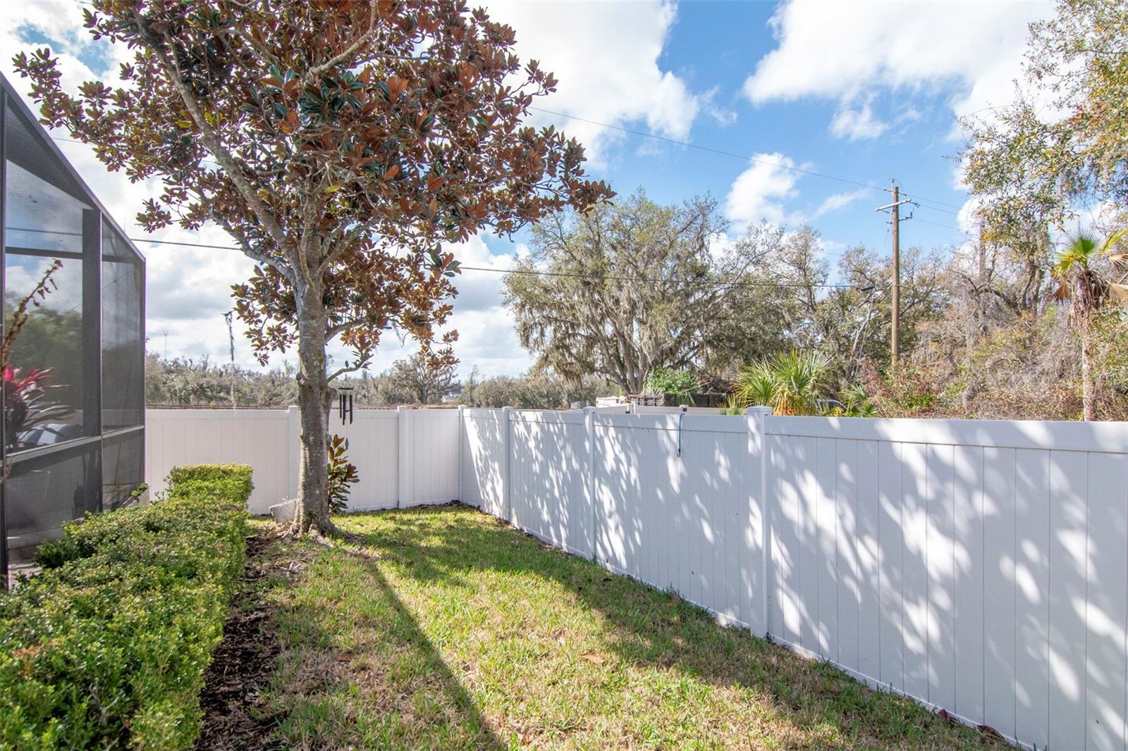fully fenced side yard