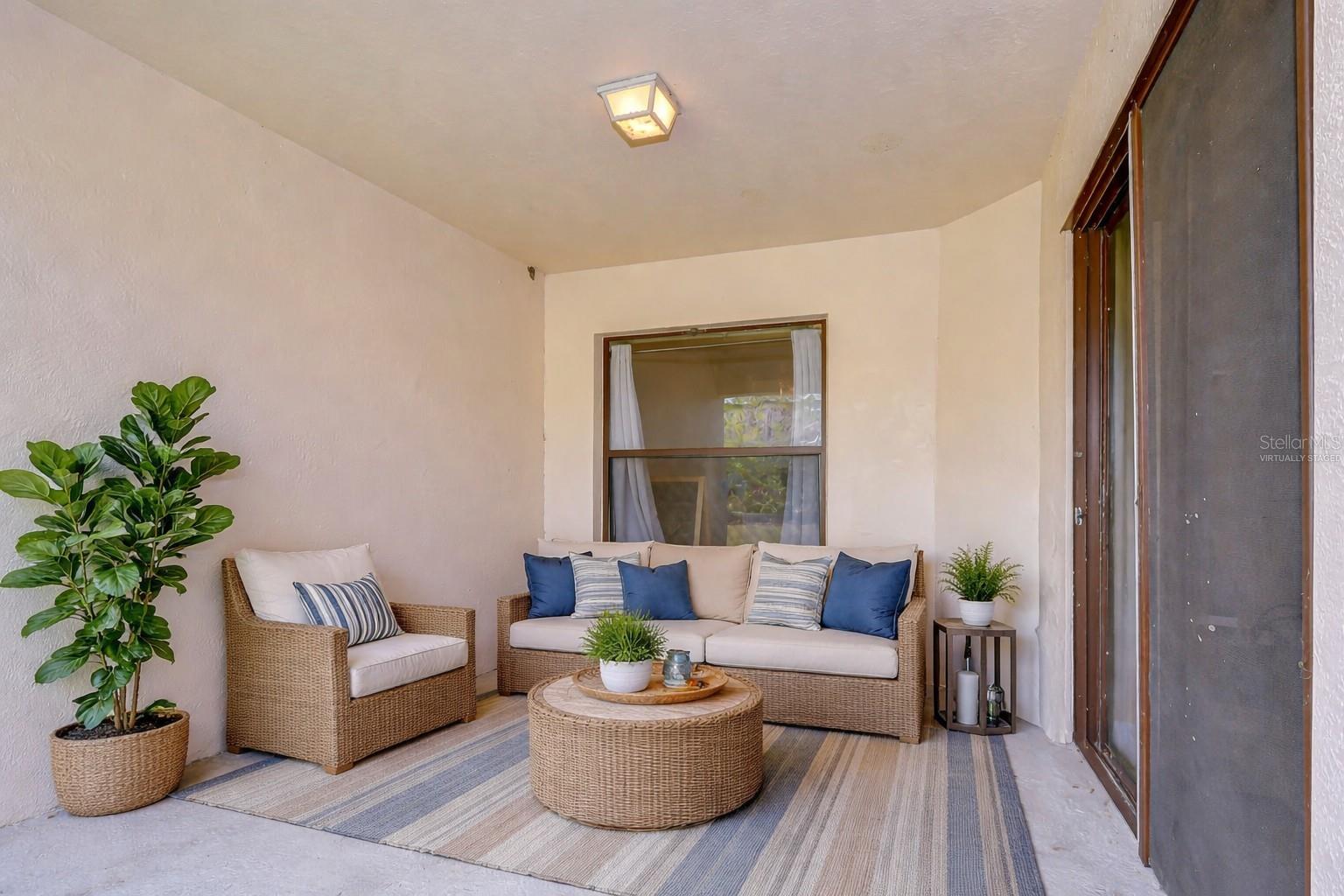 Virtually Staged patio just off the kitchen