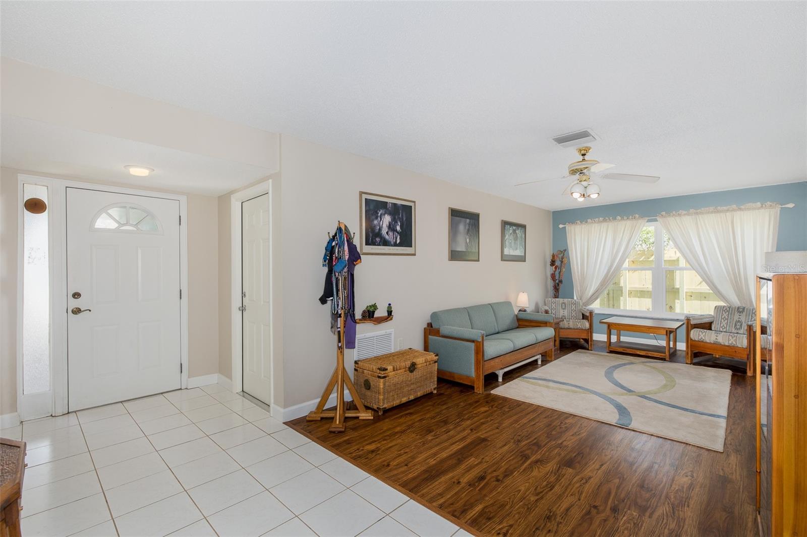 Entryway and living room