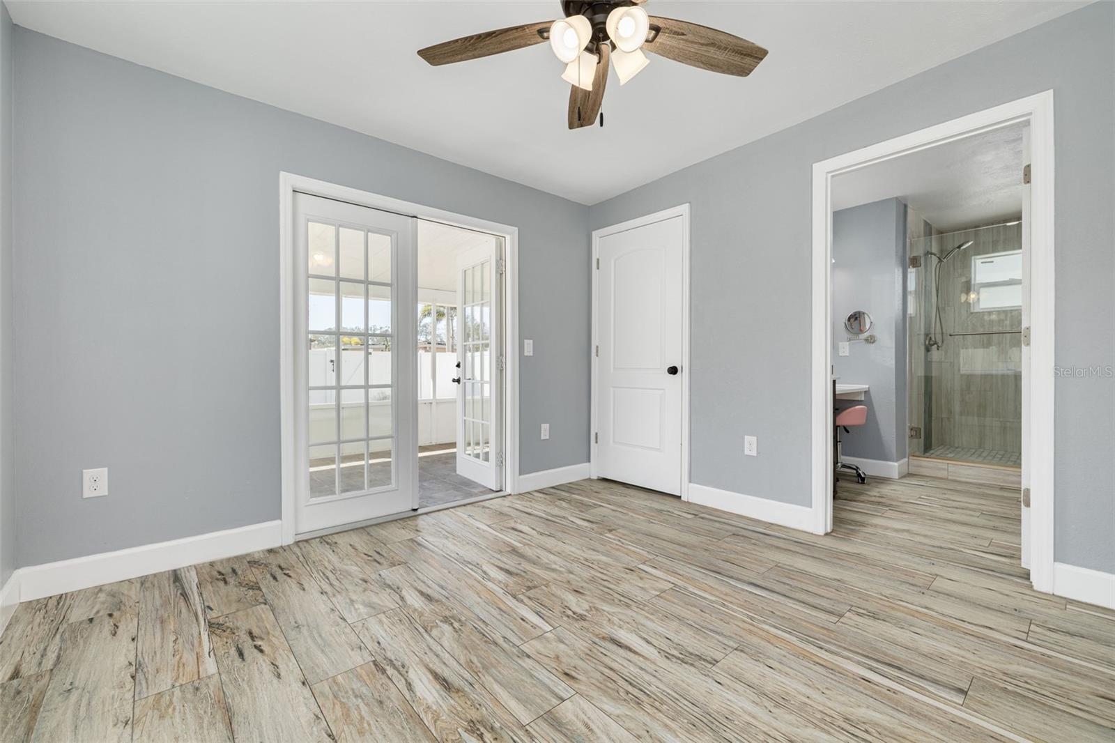Family room with access to back porch