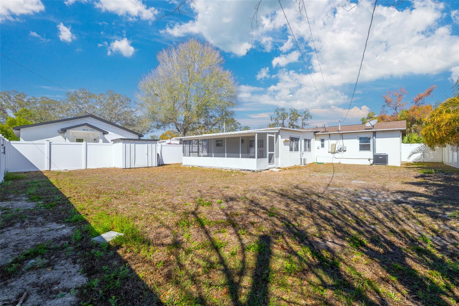 Fully fenced backyard