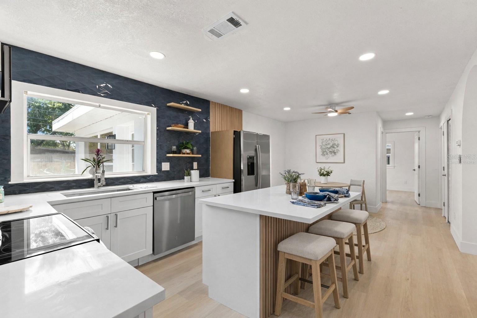 Virtually staged bar stools