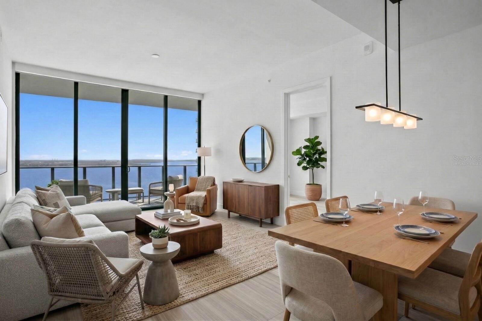 Living Room & Dining - Virtually Staged