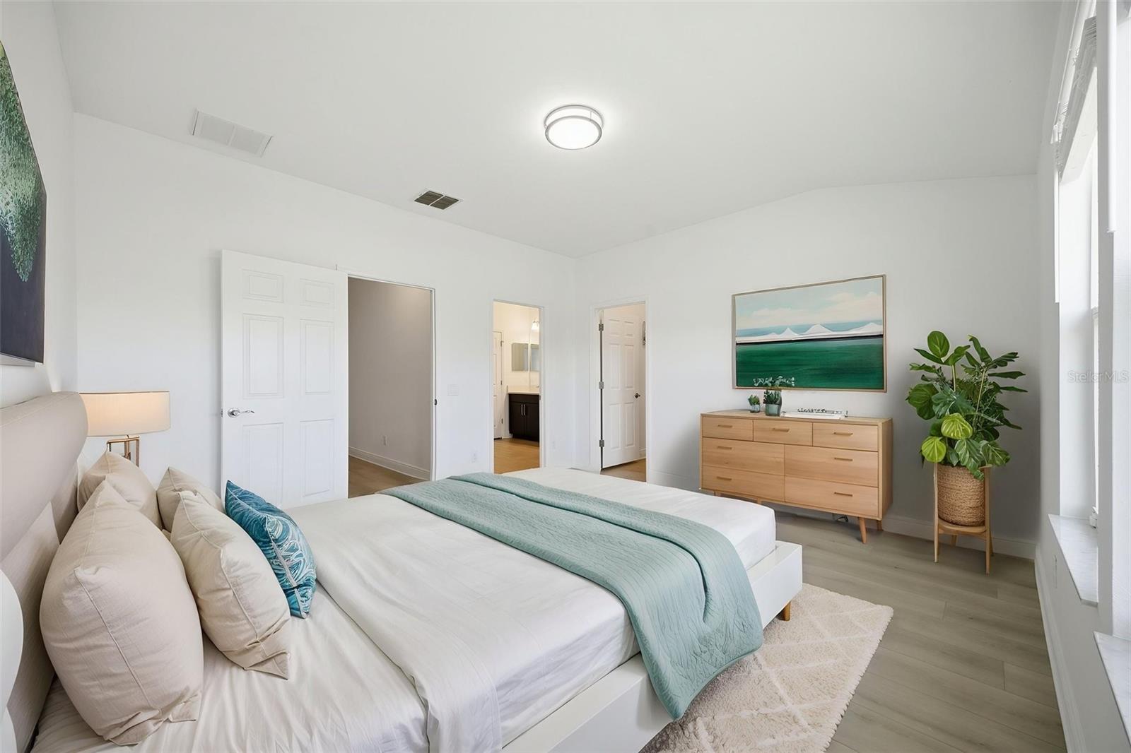 virtual staged master bedroom