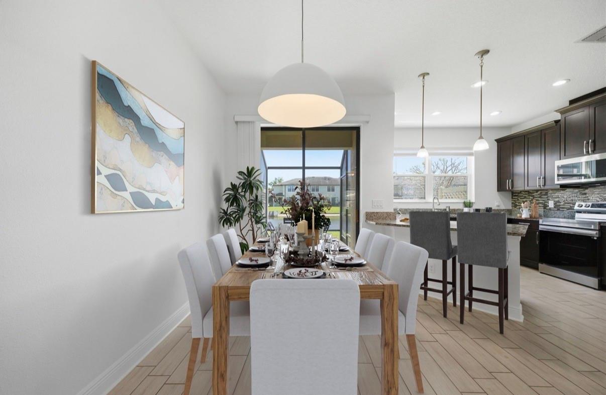 virtual staged dinning area