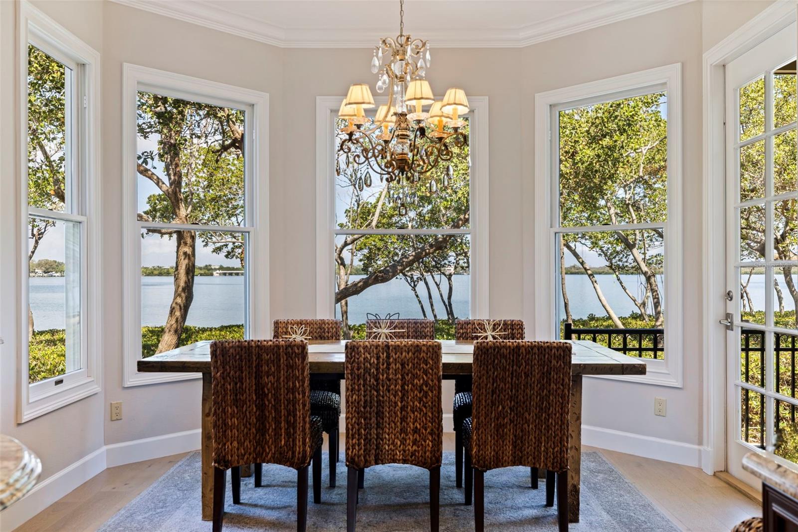 Eating space over looking water