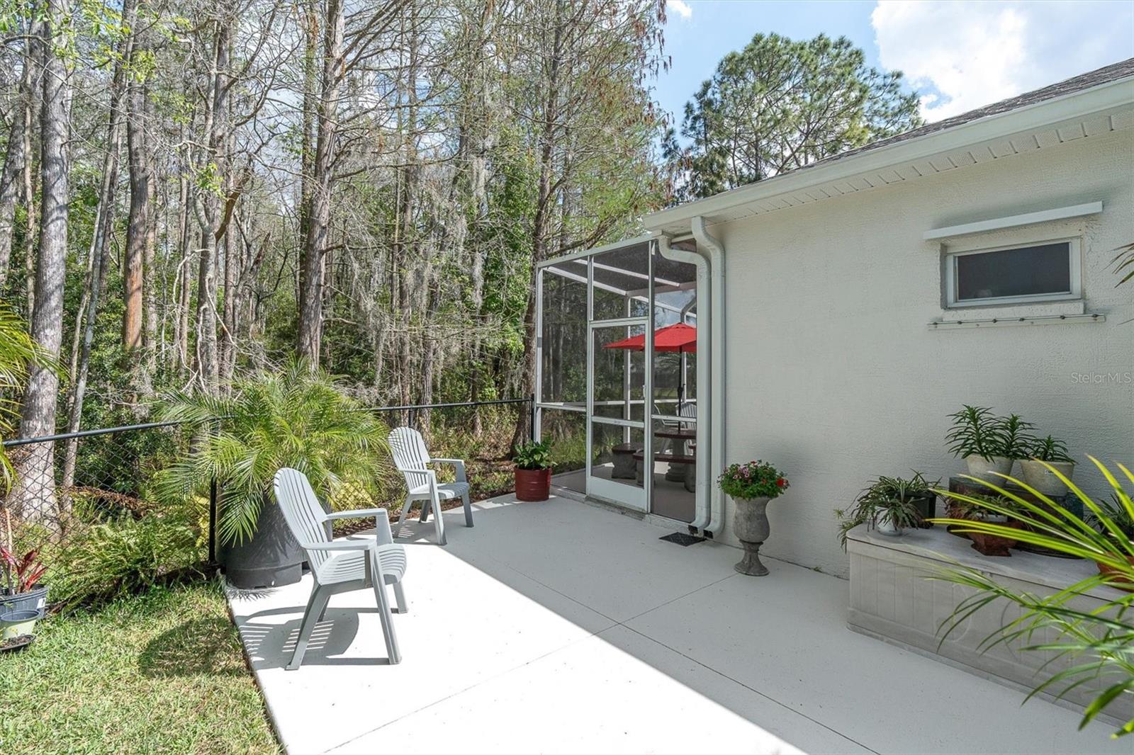 Outdoor Patio Slab - Fenced in yard area