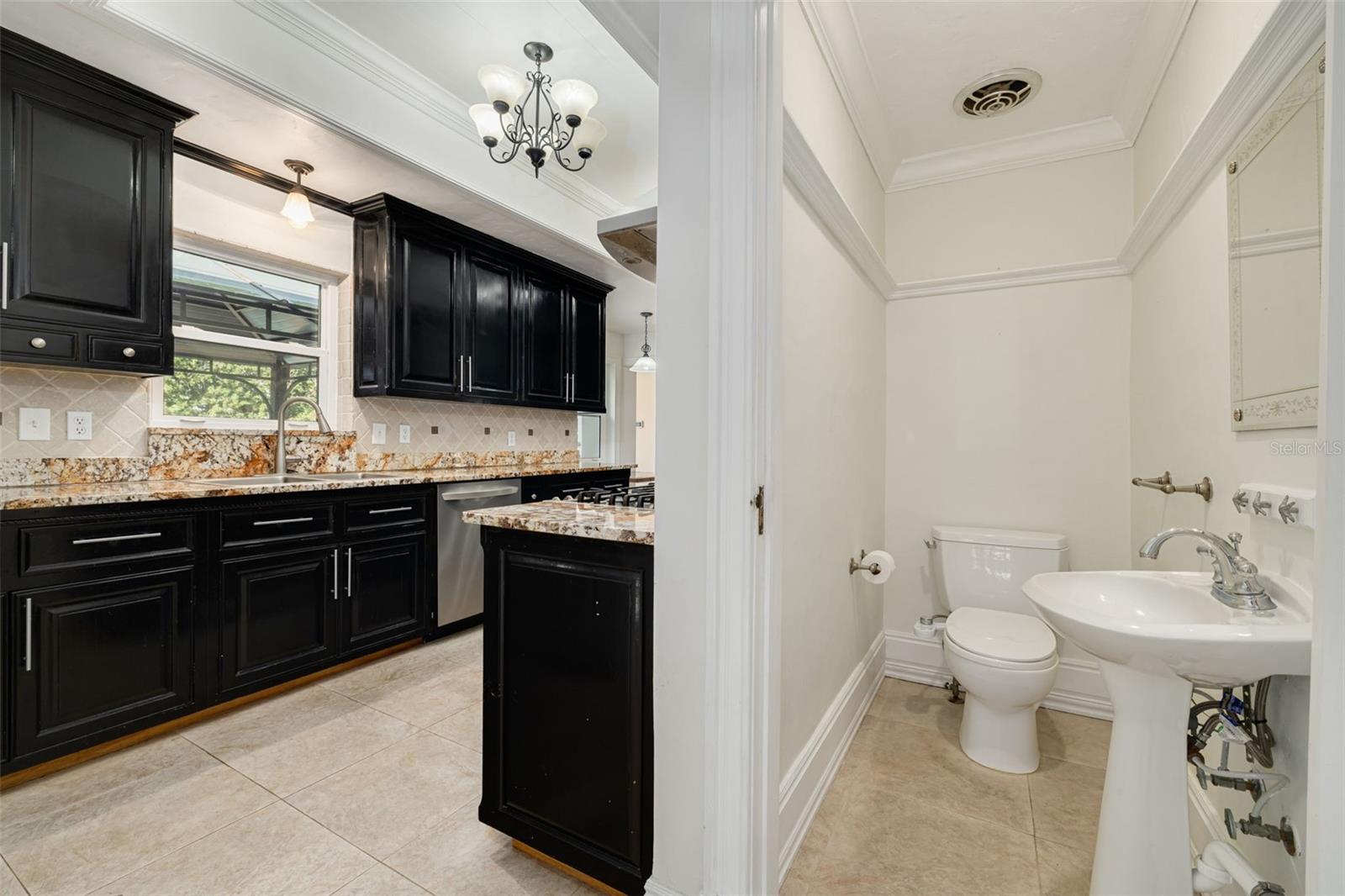 Powder Room off the Kitchen