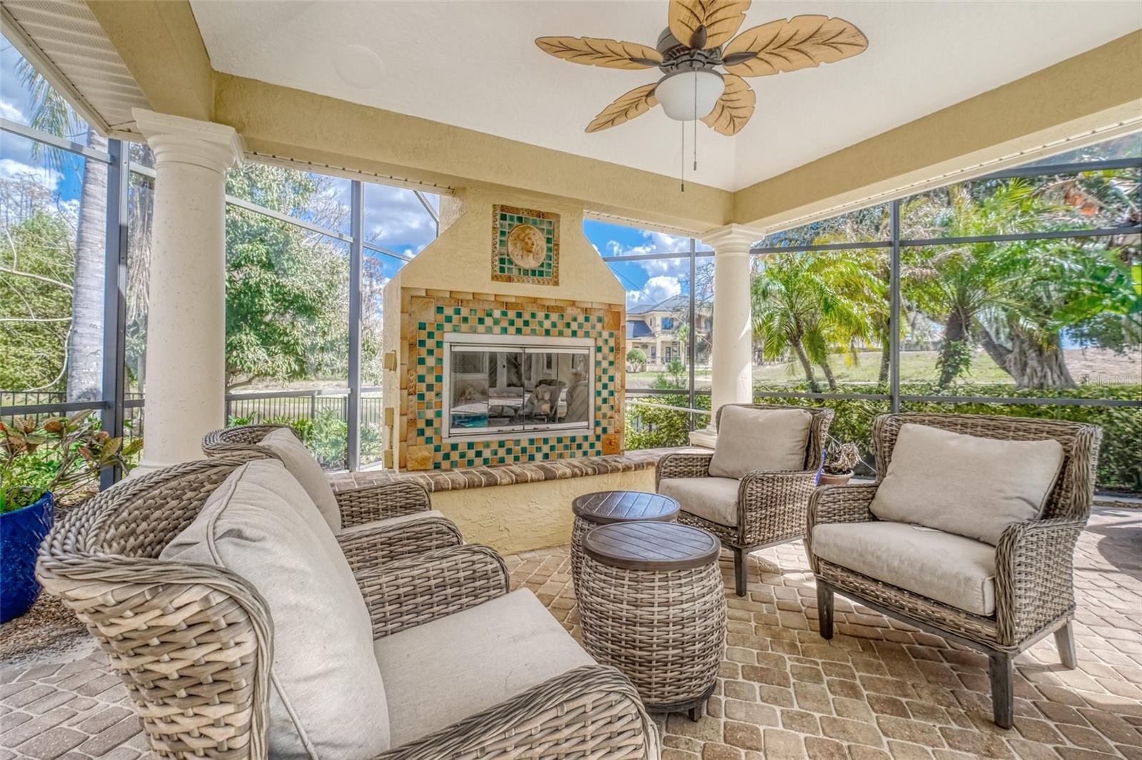 Cabana with fire place