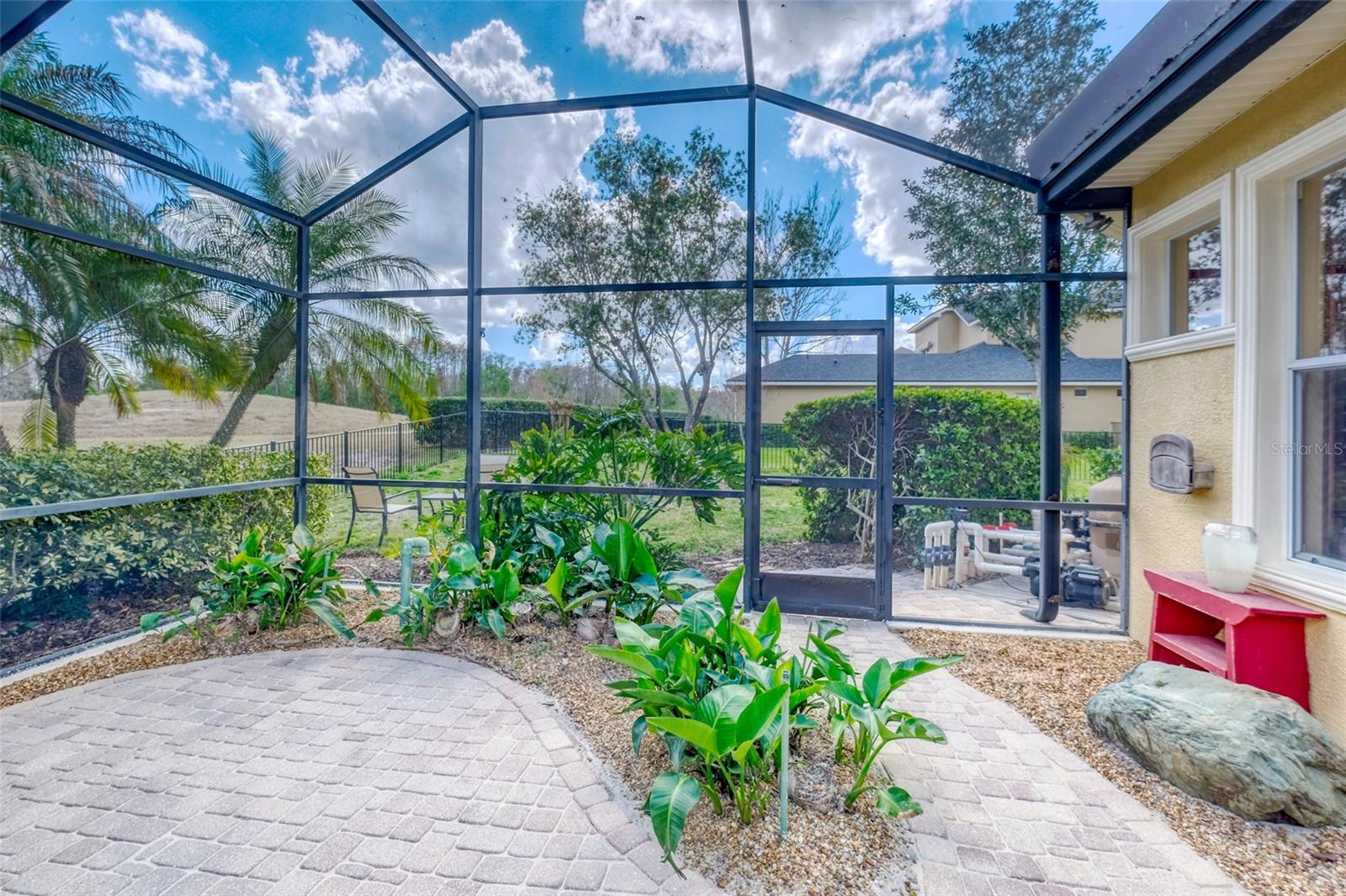 Leads out to fenced in yard