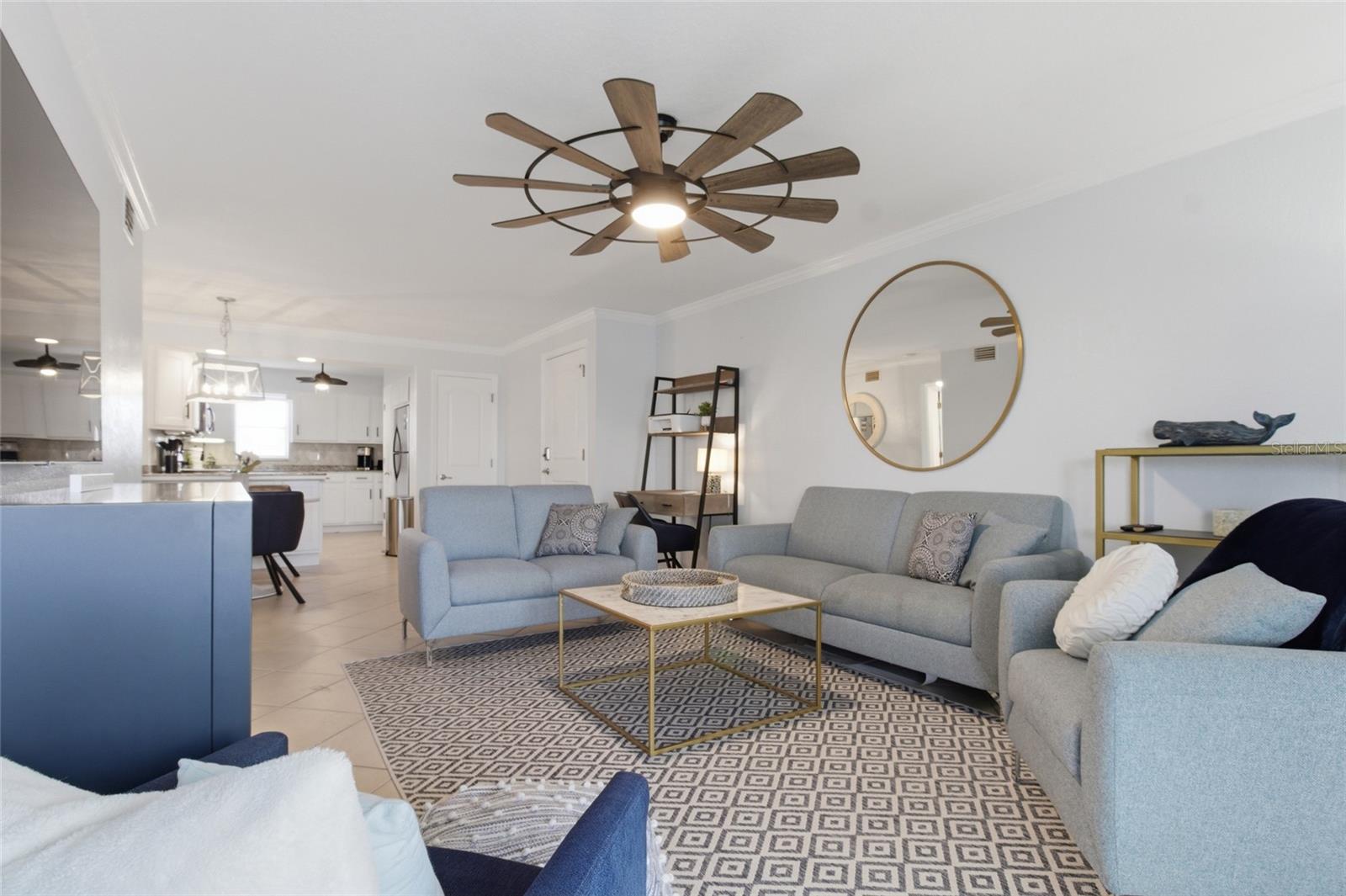 Spacious Living Room with breathtaking water views!