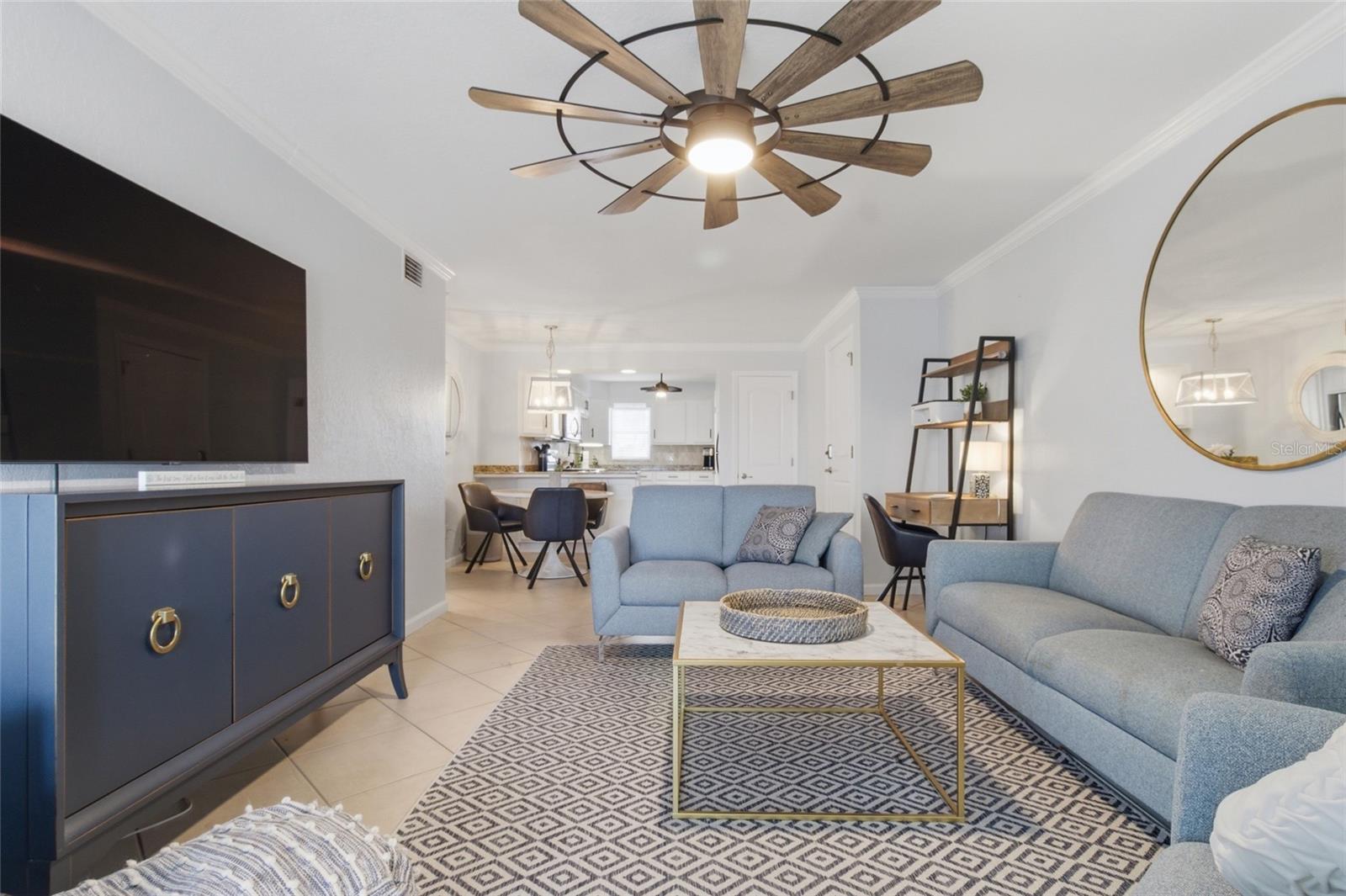 Spacious Living Room with gorgeous water views!