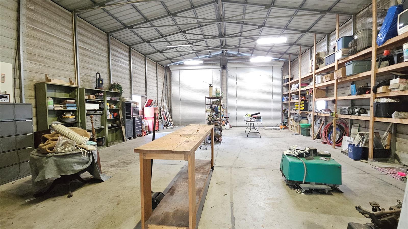 Inside of Huge metal building/shop