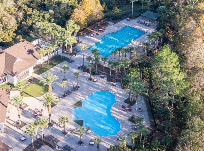 Aerial Clubhouse & pools