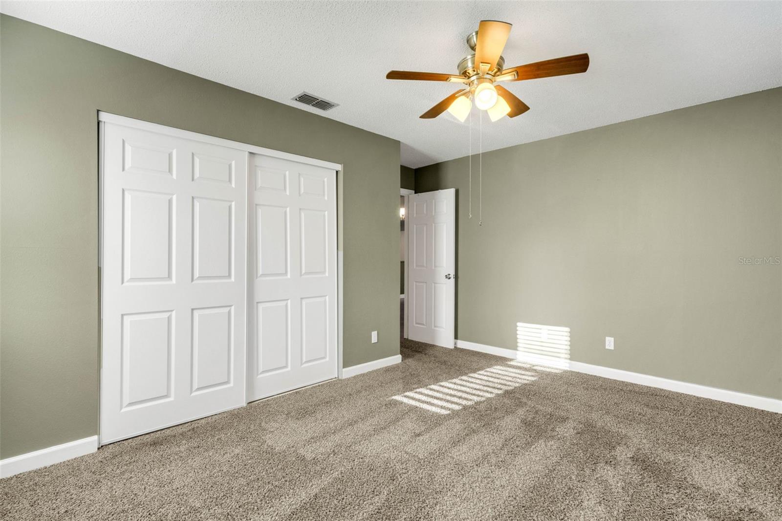 Modern raised six panel doors.