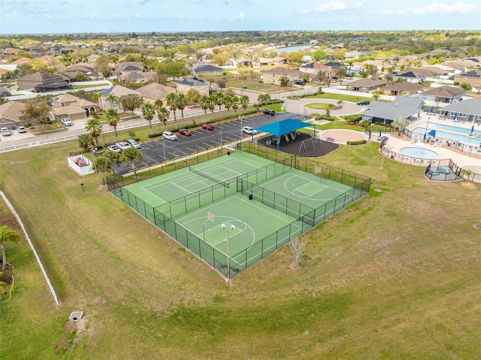Overview of the central community park and recreational area.