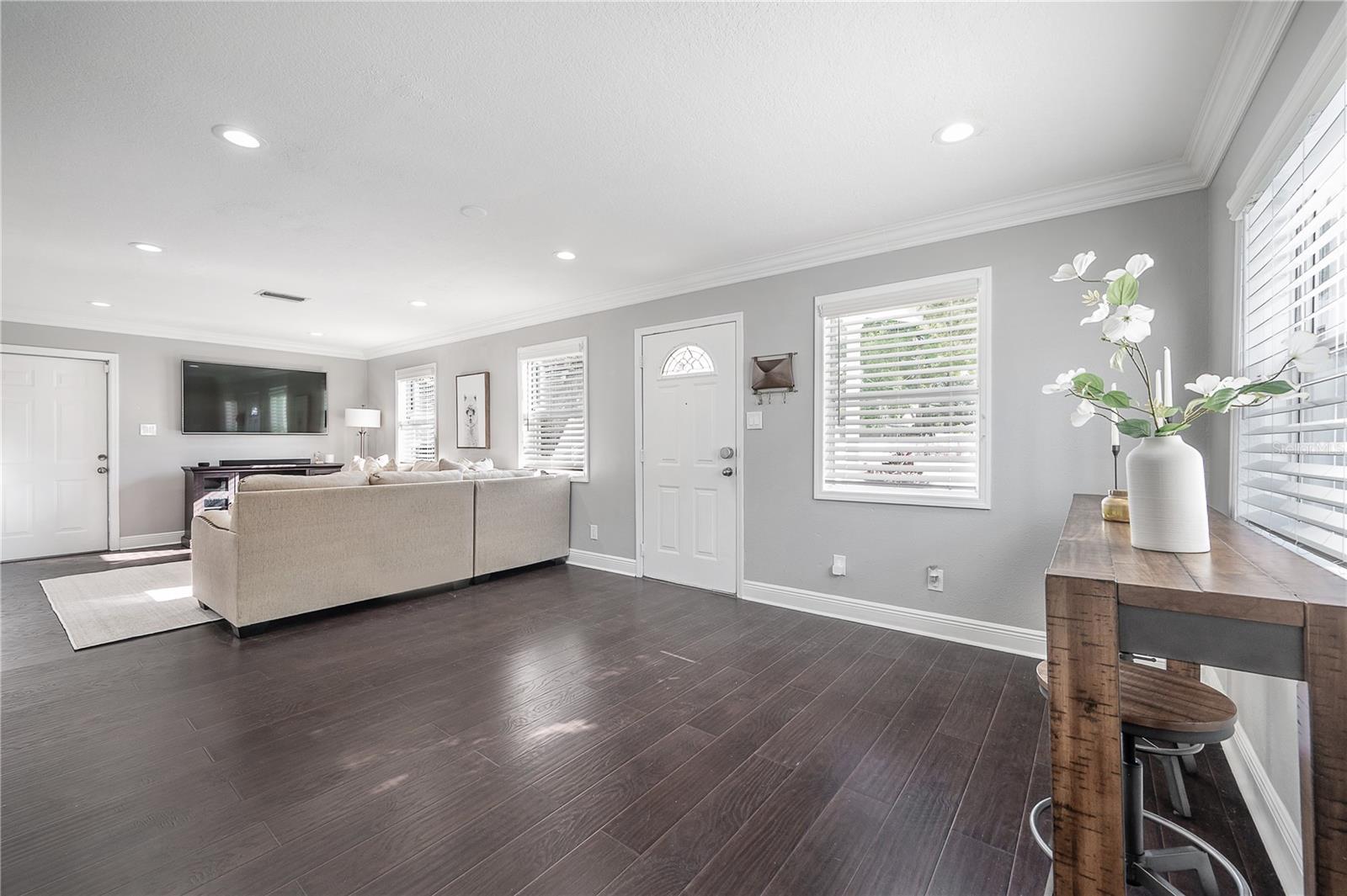 entry and living room