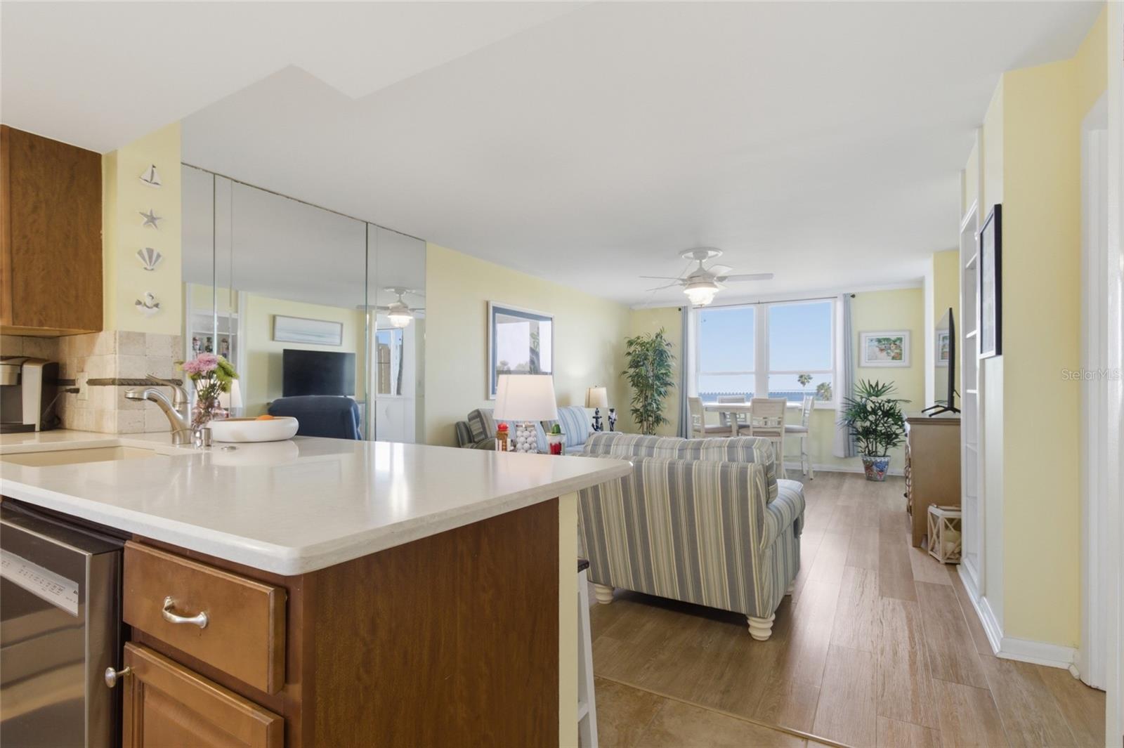 Kitchen with Living Room View