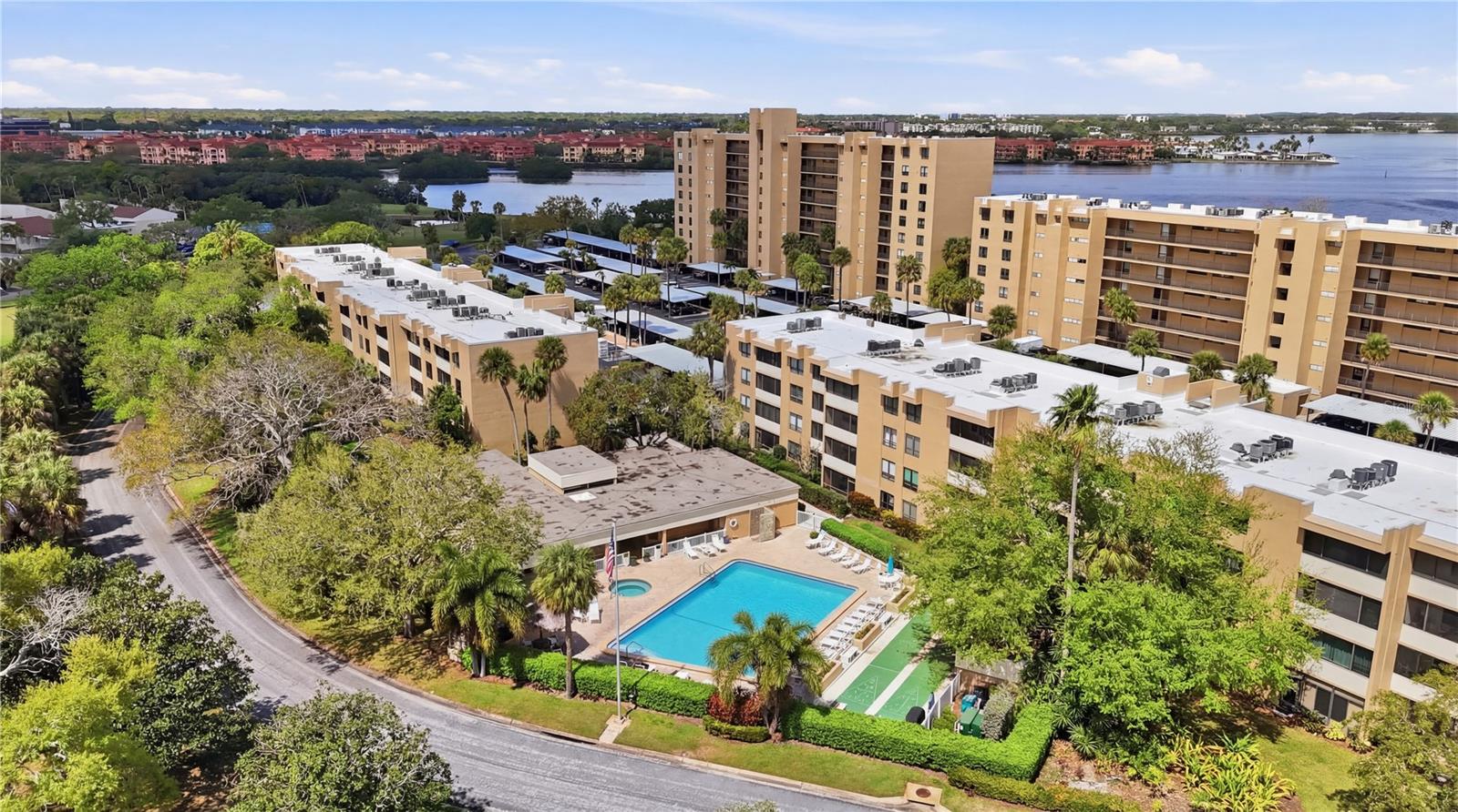 Arial of Building & Pool