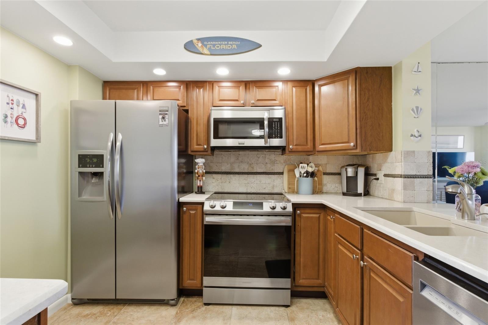 Kitchen with Stainless Appliances and Quartz Countertops