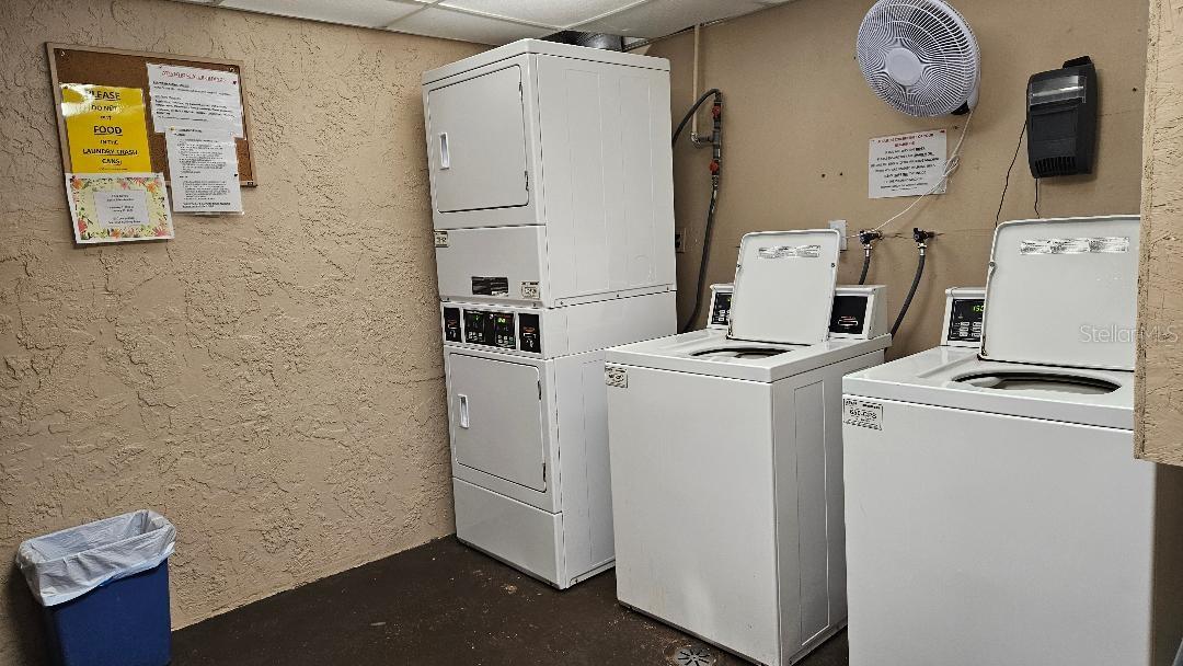 laundry room, steps from unit.
