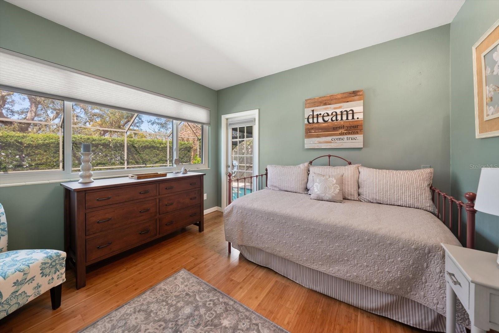 Third bedroom and private entry to pool.