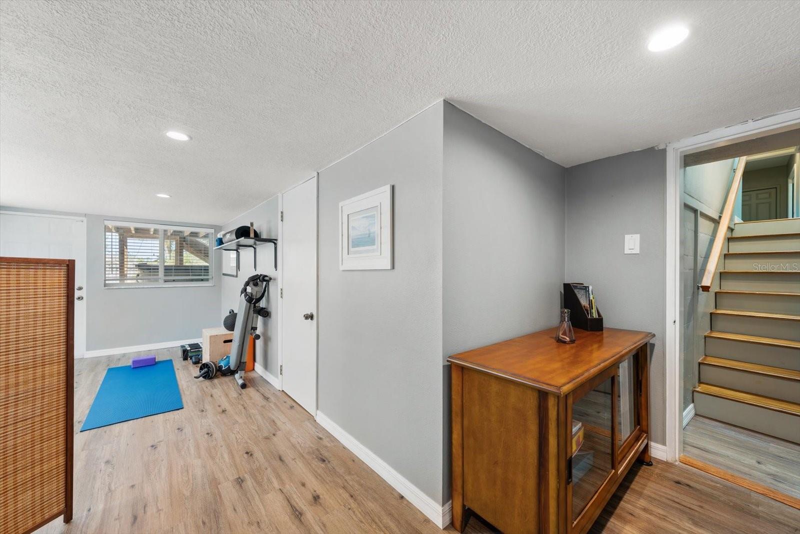 Lower level access from entry area.