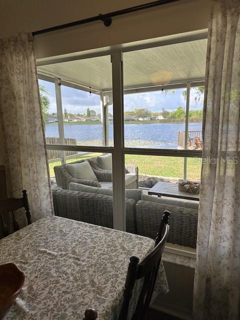 Views of the backyard and lake from the kitchen