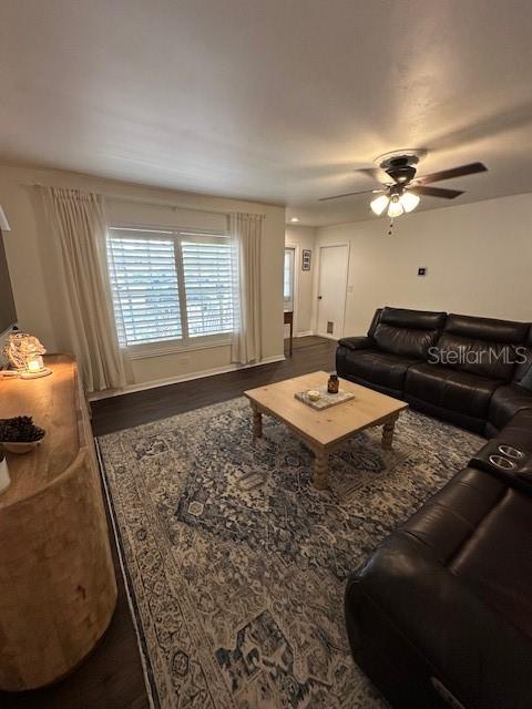 Living room with plantation shutters