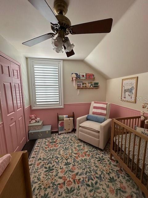 Second bedroom upstairs with walk in closet