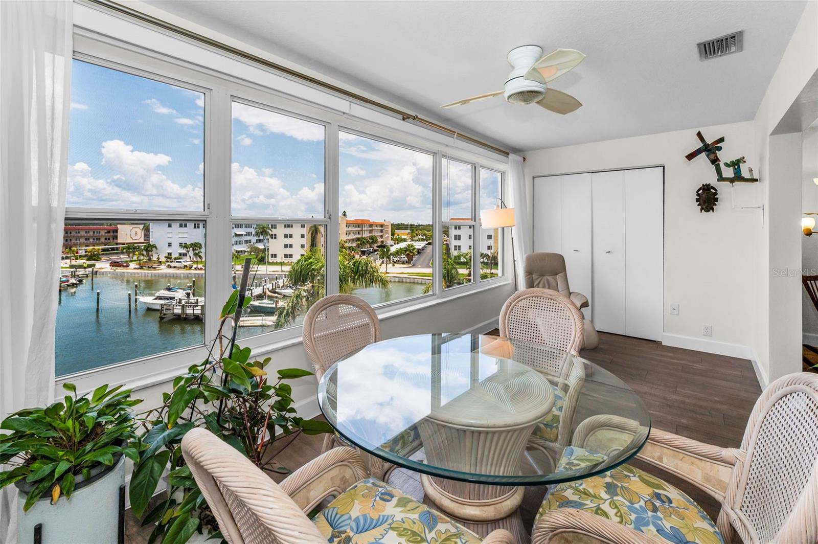 Sunroom with storage closet