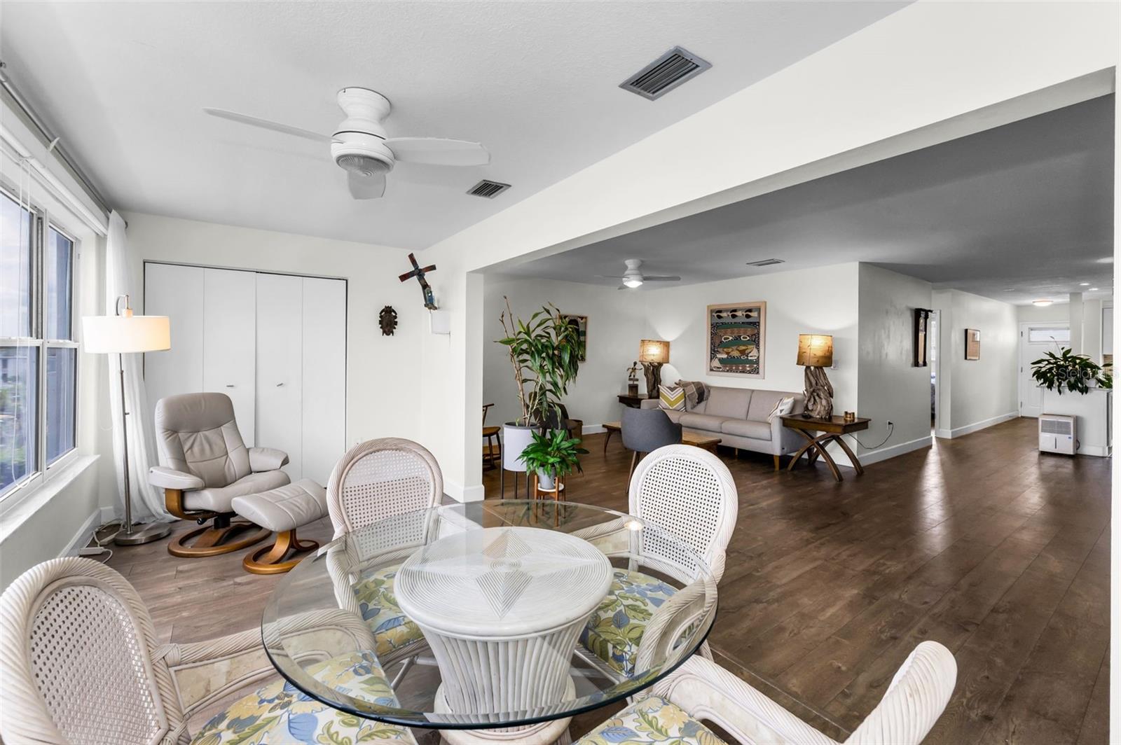 Sunroom is open to the gathering room