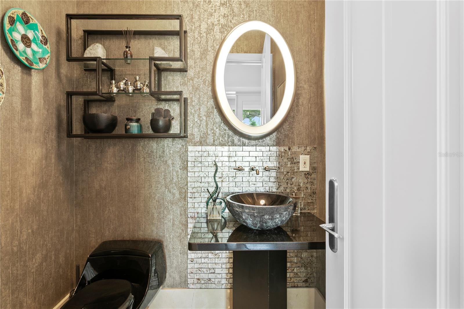 Half Bath in Hallway next to Office and Flex Room