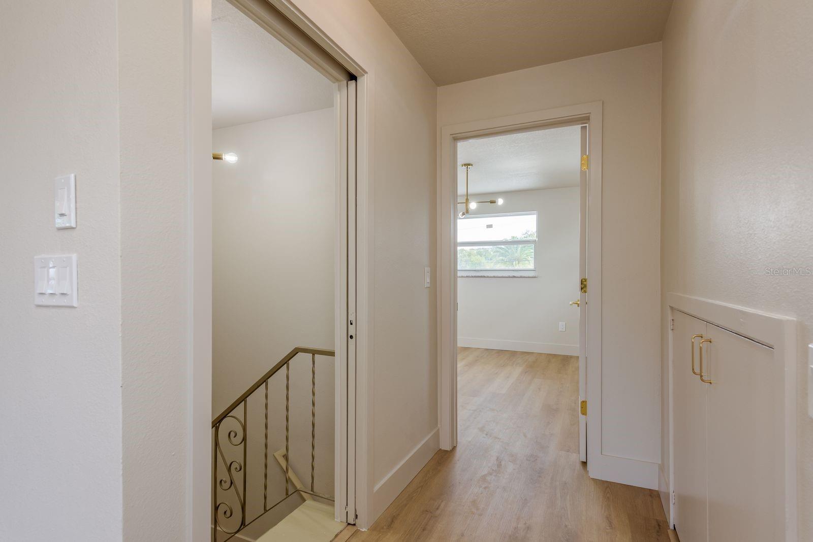 Guest / in-law apartment stairs and bedroom entrance