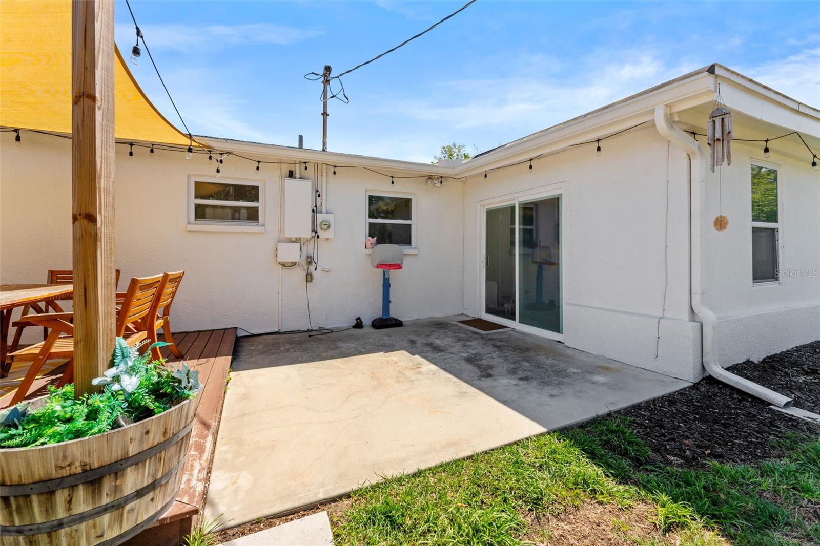 Sliding doors off living room to back patio