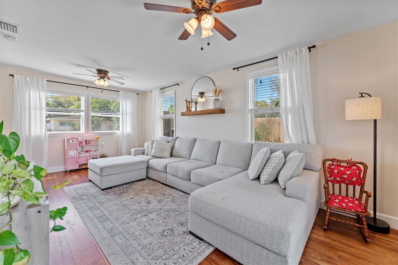 Lots of natural light in the living room