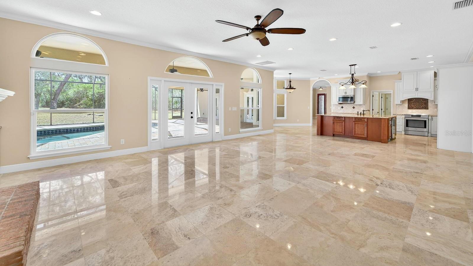 FAMILY ROOM WITH FABULOUS MARBLE FLOORS!!