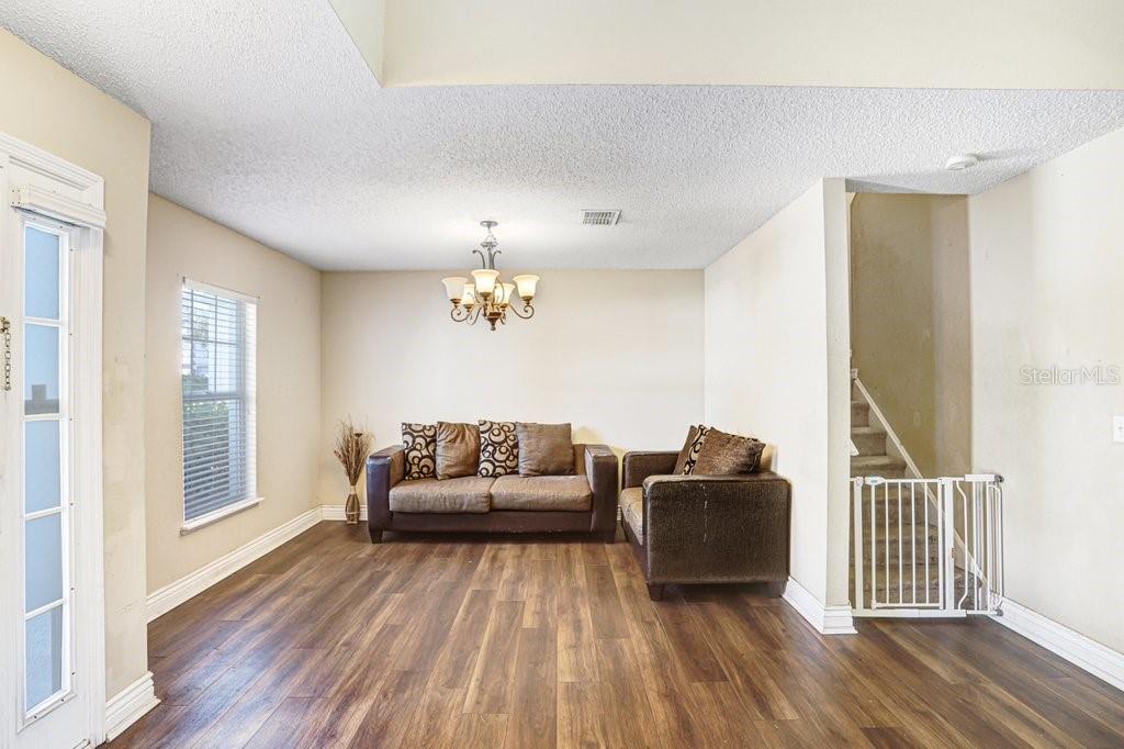 Living Room with new luxury vinyl planks