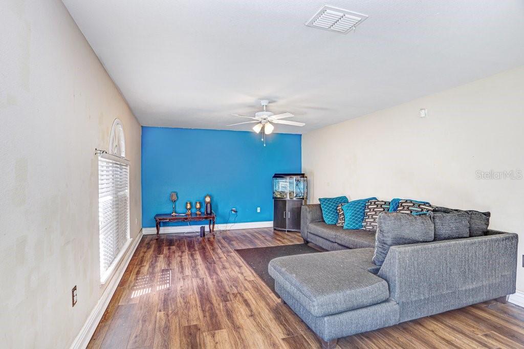 Living Room with new luxury vinyl planks
