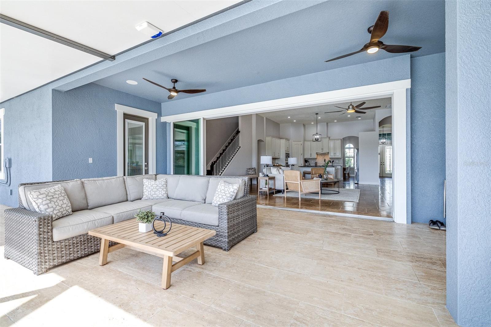 Fully pocketed sliding glass door