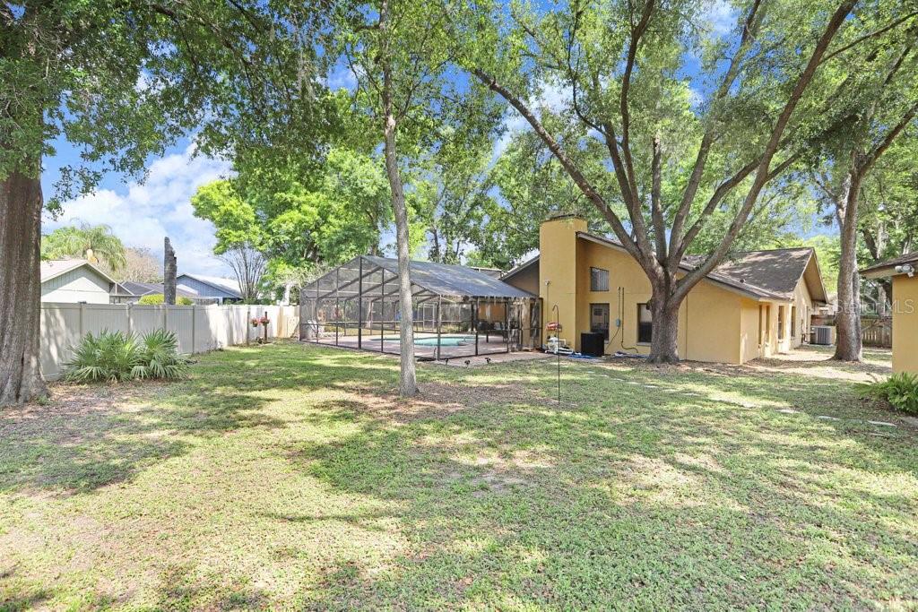 Spacious backyard with privacy