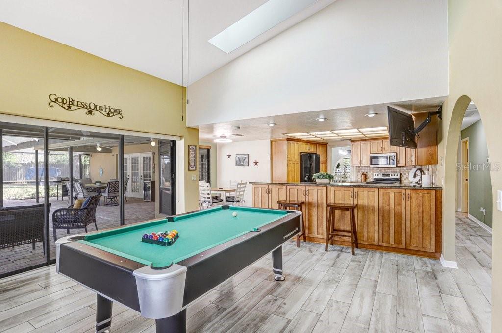 Family Room connected to Kitchen