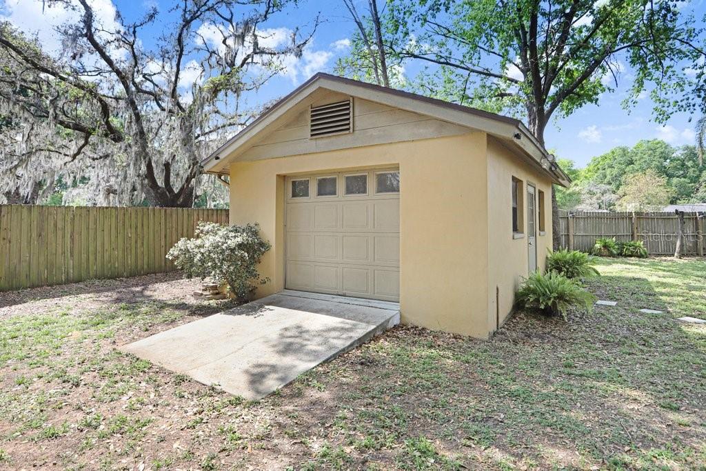 Detached Single Car Garage in backyard