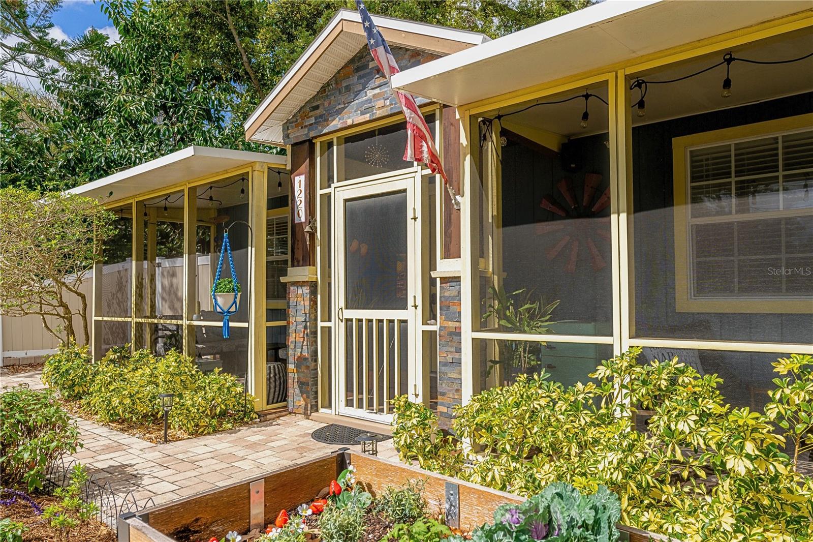 Orange Ave Facade - Screened Sitting Porch