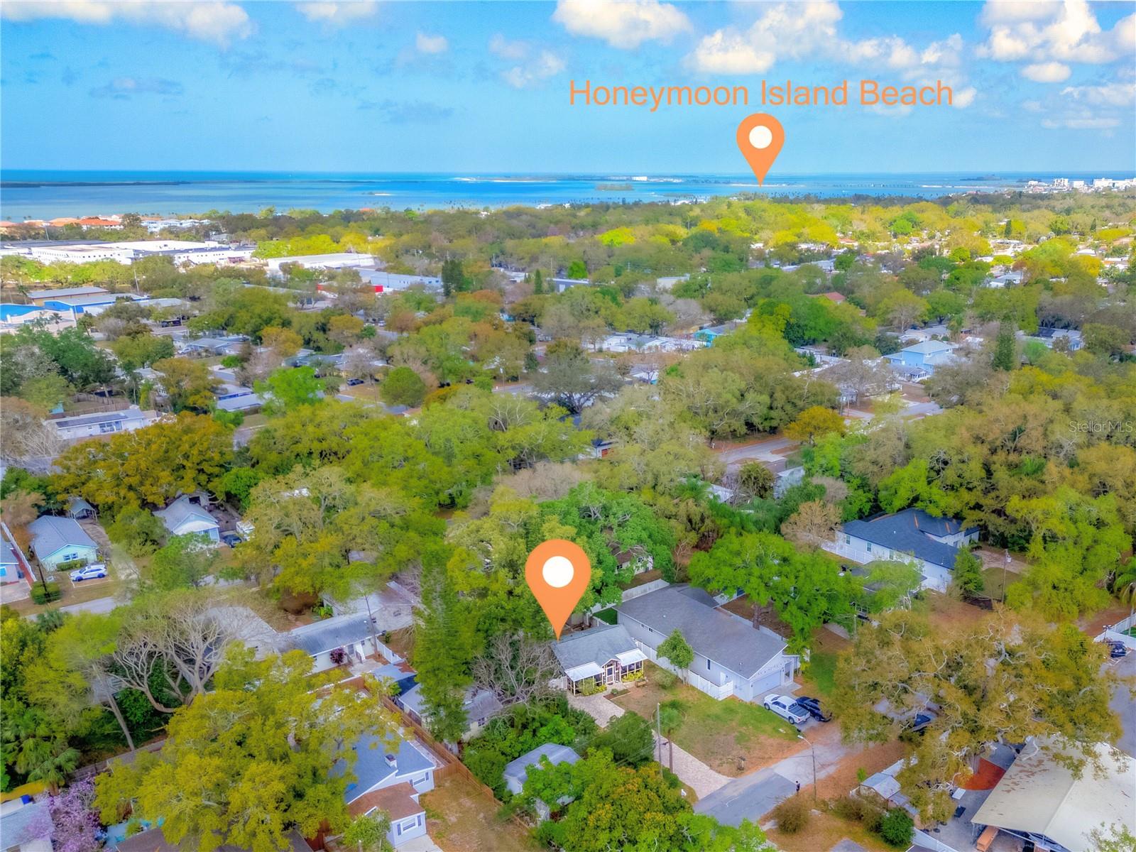 Orange Ave - Pin Location to Honeymoon Island