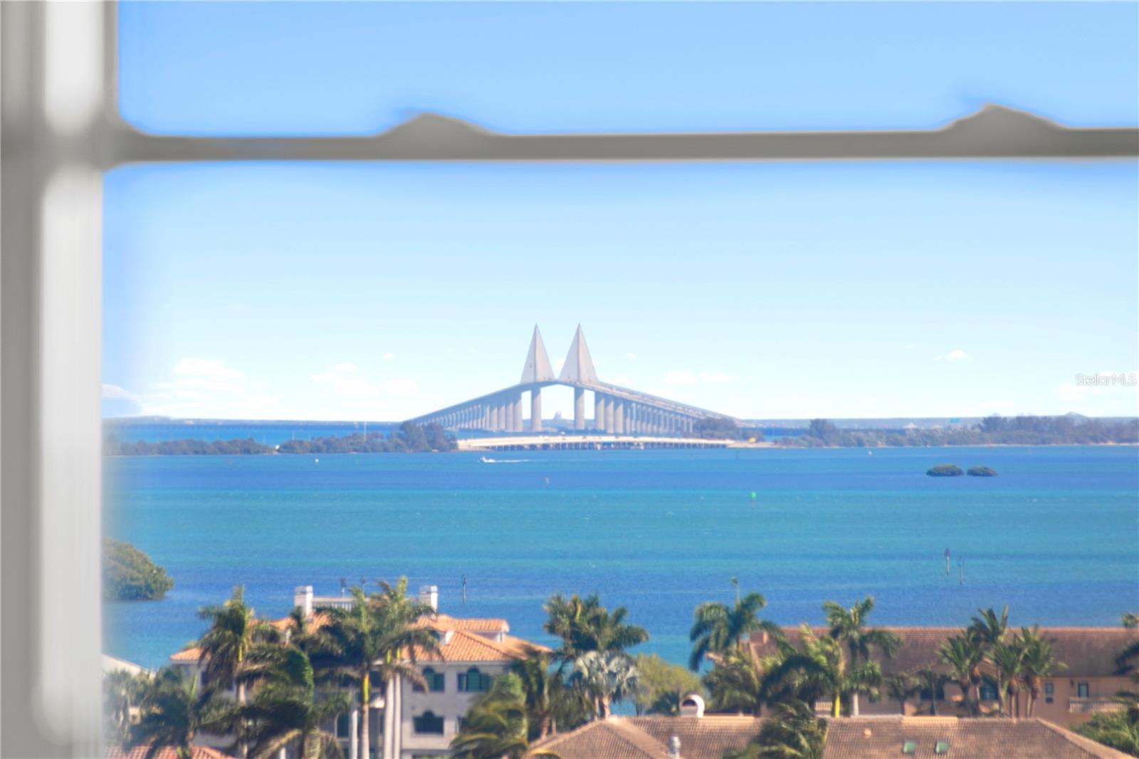 View of iconic Skyway bridge