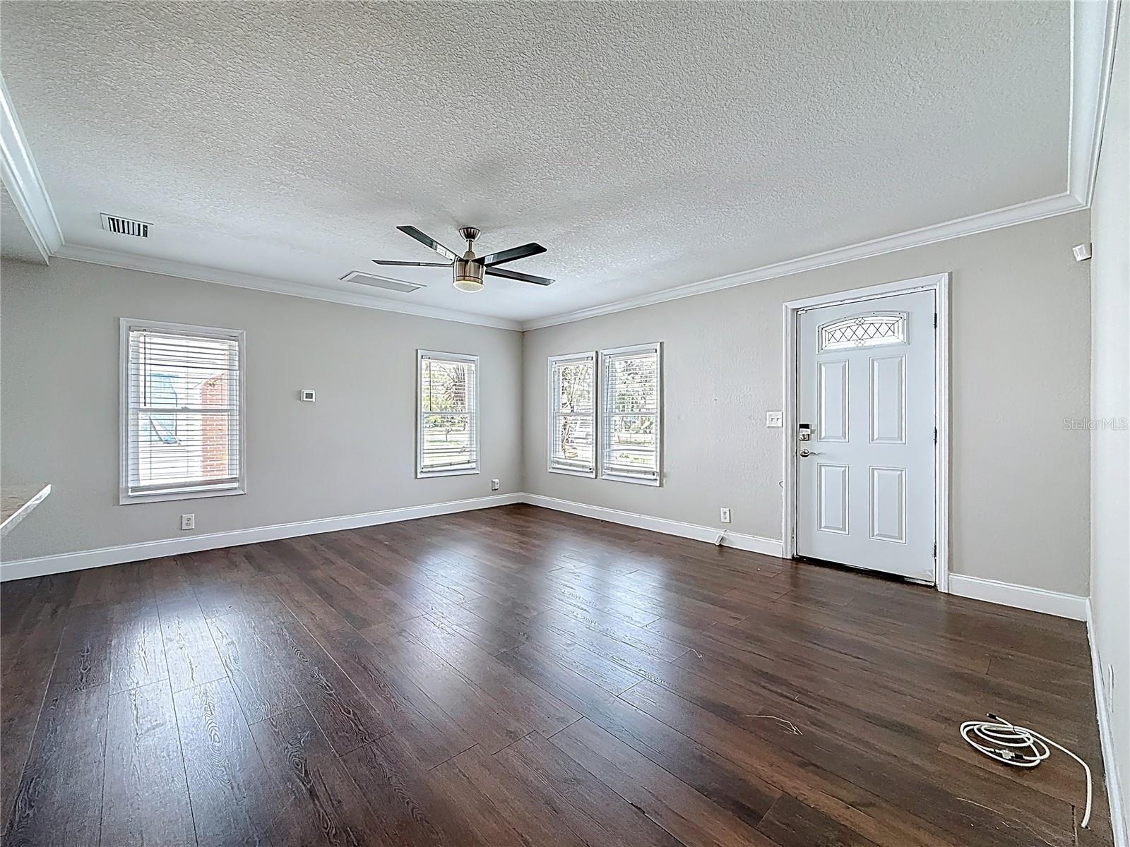Living area and front door